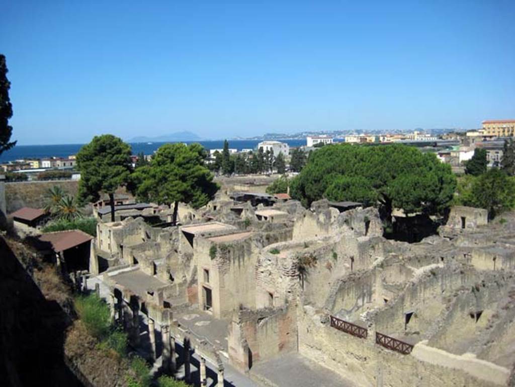 Herculaneum, June 2011. Looking south-west from the roadway bridge towards the beautiful Bay of Naples. Photo courtesy of Sera Baker.